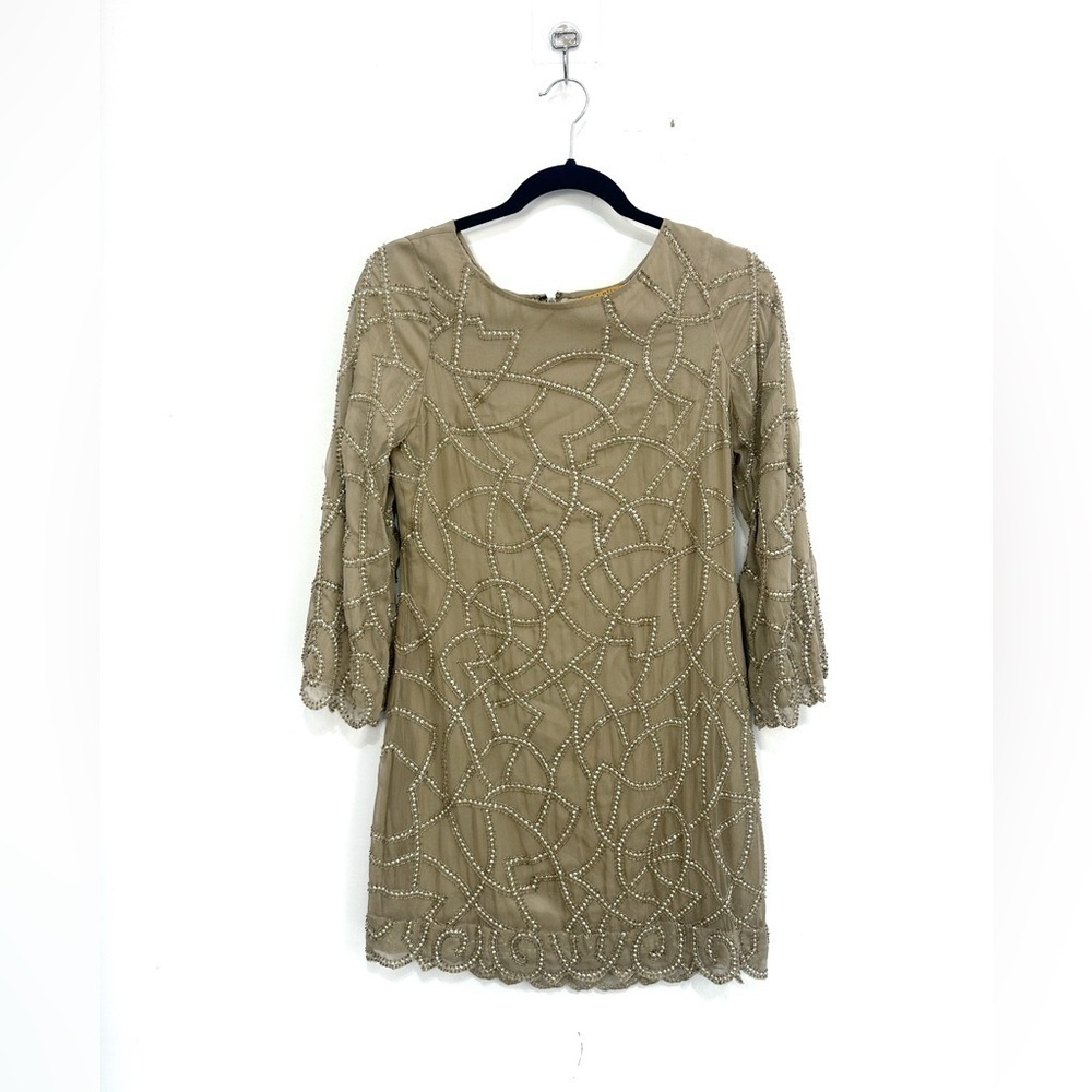 Alice + Olivia Silk Beaded Sequin Dress Sz XS